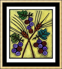 Wall Frame Gold - Wheat and Grapes by J. Lonneman
