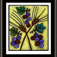 Wall Frame Espresso, Matted - Wheat and Grapes by J. Lonneman