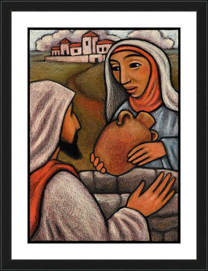 Wall Frame Black - Lent, 3rd Sunday - Woman at the Well by J. Lonneman