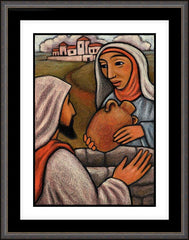 Wall Frame Espresso - Lent, 3rd Sunday - Woman at the Well by J. Lonneman