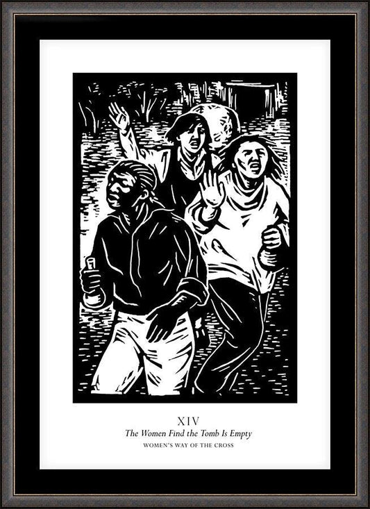 Wall Frame Espresso, Matted - Women's Stations of the Cross 14 - The Women Find the Tomb is Empty by J. Lonneman