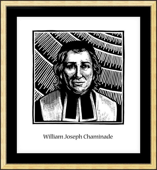 Wall Frame Gold, Matted - Bl. William Joseph Chaminade by J. Lonneman