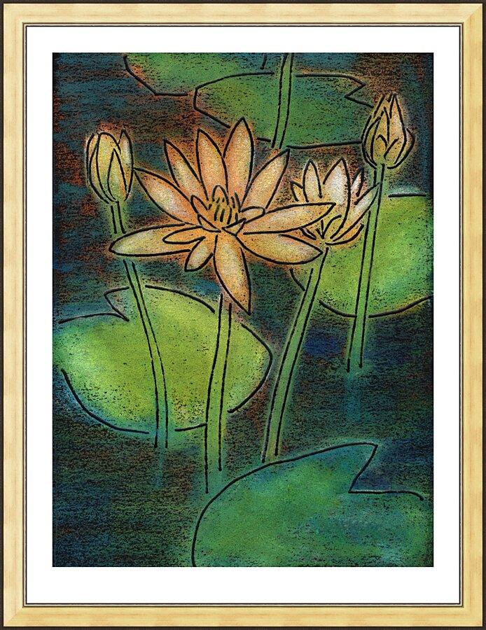 Wall Frame gold - Waterlilies by Julie Lonneman - Trinity Stores