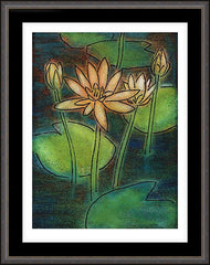 Wall Frame Espresso - Waterlilies by J. Lonneman