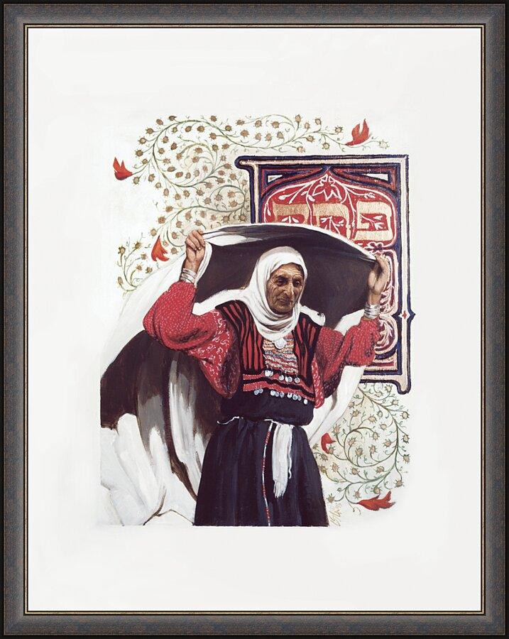 Wall Frame Espresso - St. Anna the Prophetess by L. Glanzman