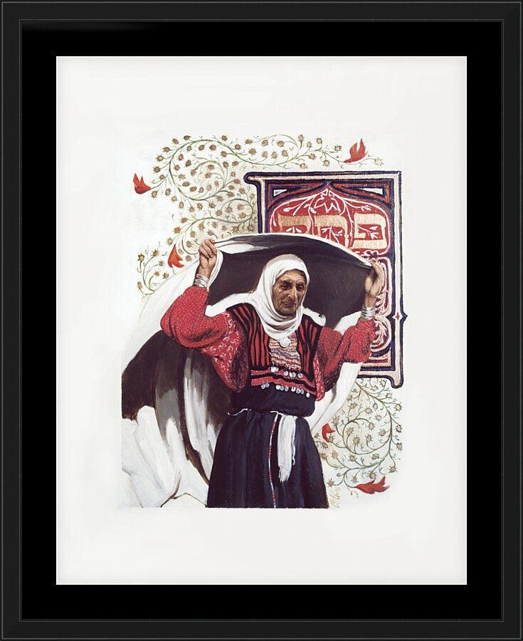 Wall Frame Black, Matted - St. Anna the Prophetess by Louis Glanzman - Trinity Stores