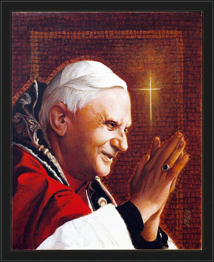 Wall Frame Black - Pope Benedict XVI by L. Glanzman