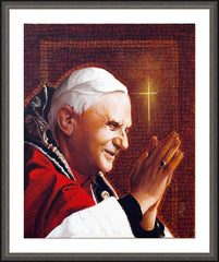 Wall Frame Espresso - Pope Benedict XVI by L. Glanzman