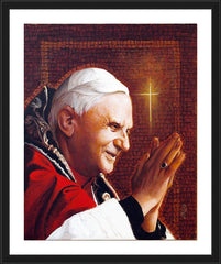 Wall Frame Black - Pope Benedict XVI by L. Glanzman