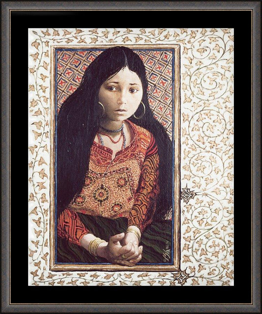 Wall Frame Espresso, Matted - Daughter of Jairus by L. Glanzman