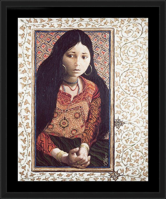 Wall Frame Black, Matted - Daughter of Jairus by L. Glanzman
