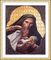 Wall Frame Gold - St. Elizabeth, Mother of John the Baptizer by L. Glanzman