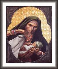 Wall Frame Espresso - St. Elizabeth, Mother of John the Baptizer by L. Glanzman