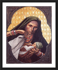 Wall Frame Black - St. Elizabeth, Mother of John the Baptizer by L. Glanzman