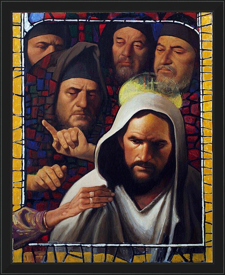 Wall Frame Black - Jesus' Foes by L. Glanzman