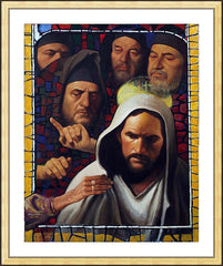 Wall Frame Gold - Jesus' Foes by L. Glanzman