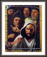 Wall Frame Espresso - Jesus' Foes by L. Glanzman