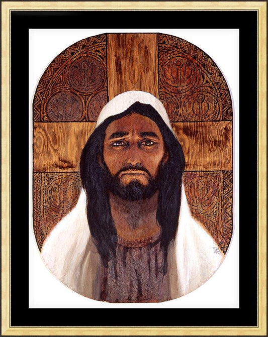Wall Frame Gold, Matted - Jesus by L. Glanzman