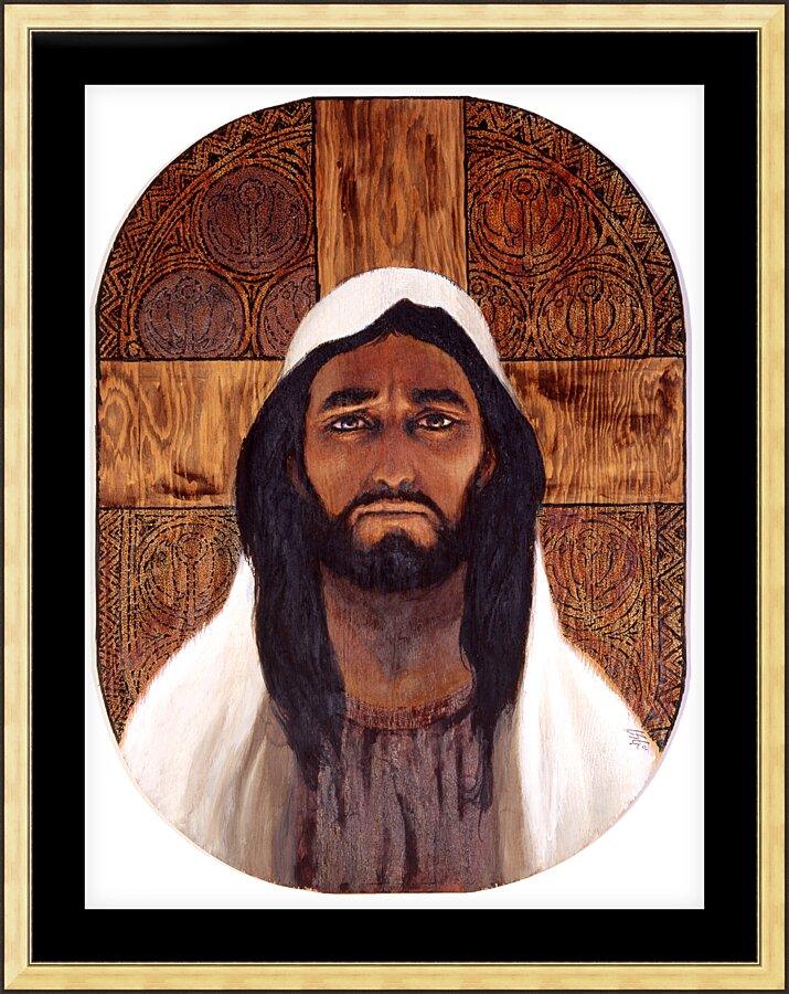 Wall Frame Gold, Matted - Jesus by Louis Glanzman - Trinity Stores