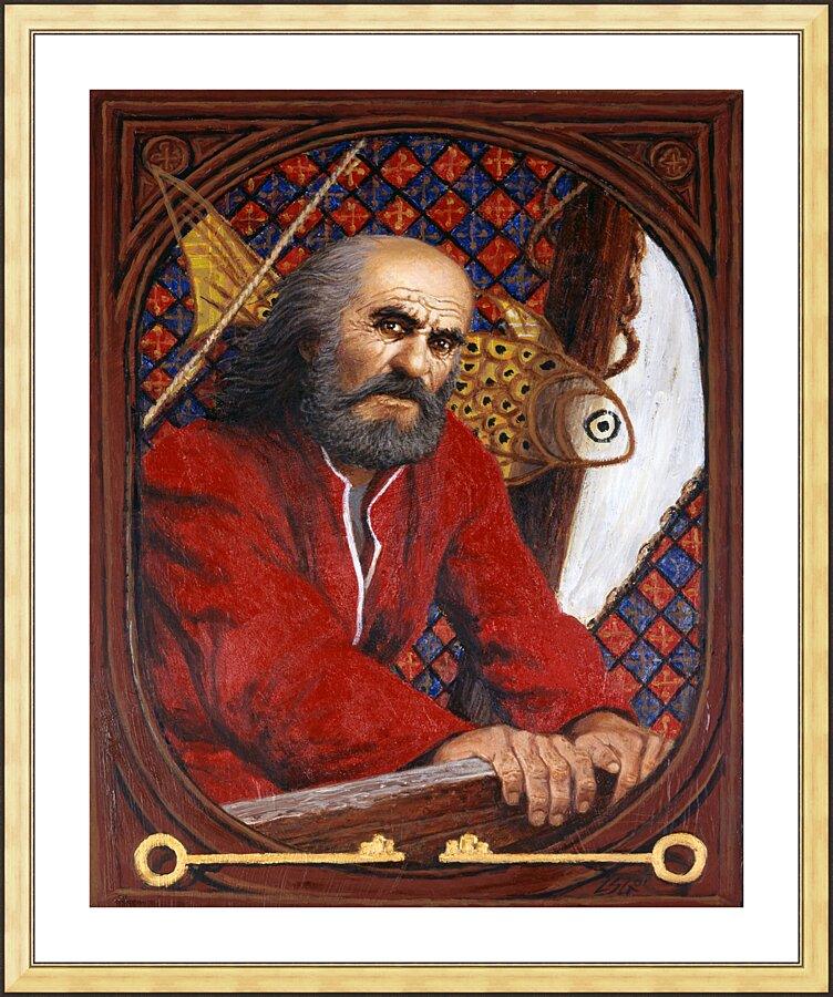 Wall Frame Gold, Matted - St. Peter by Louis Glanzman - Trinity Stores