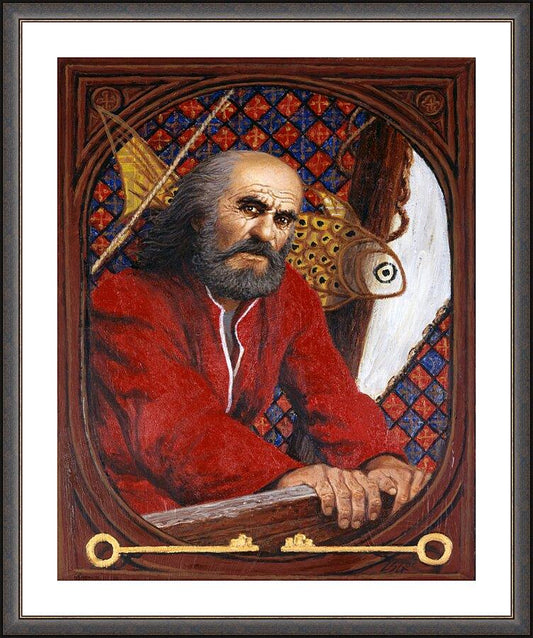 Wall Frame Espresso, Matted - St. Peter by L. Glanzman