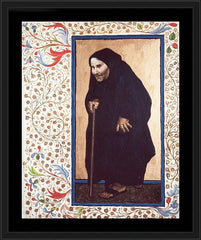 Wall Frame Black - Infirm Woman by L. Glanzman