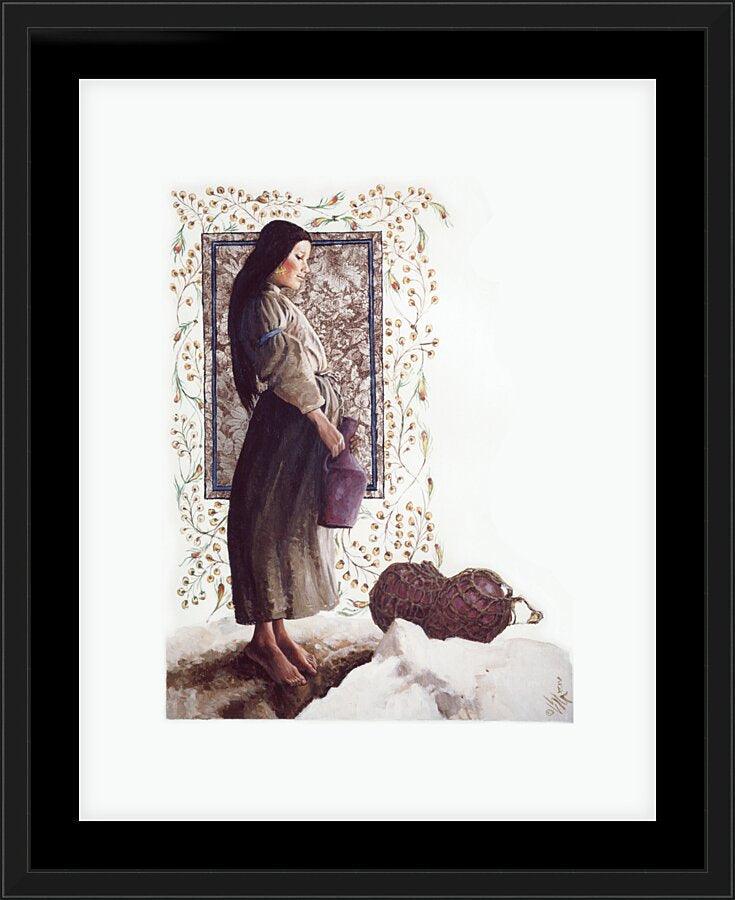 Wall Frame Black, Matted - Samaritan Woman by Louis Glanzman - Trinity Stores