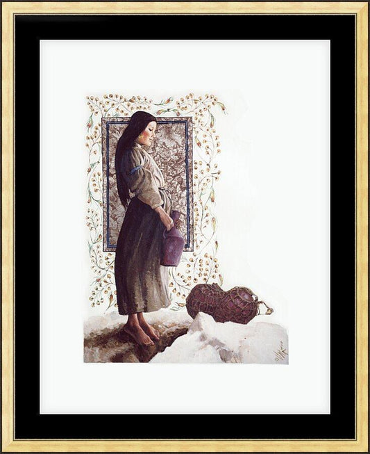 Wall Frame Gold, Matted - Samaritan Woman by L. Glanzman