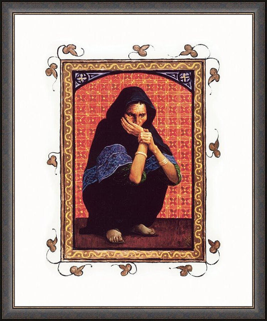 Wall Frame Espresso - Woman with a Hemorrhage by L. Glanzman