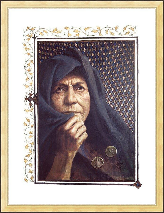 Wall Frame Gold - Widow's Mite by L. Glanzman
