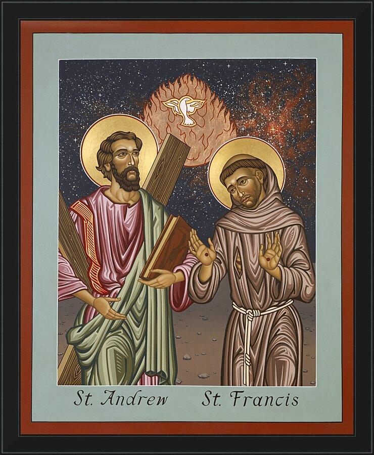 Wall Frame Black - Sts. Andrew and Francis of Assisi by L. Williams