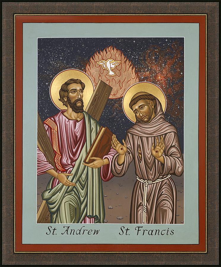 Wall Frame Espresso - Sts. Andrew and Francis of Assisi by L. Williams