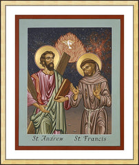 Wall Frame Gold - Sts. Andrew and Francis of Assisi by L. Williams