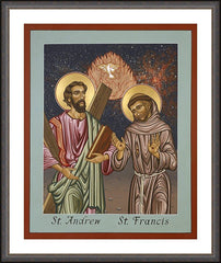 Wall Frame Espresso - Sts. Andrew and Francis of Assisi by L. Williams
