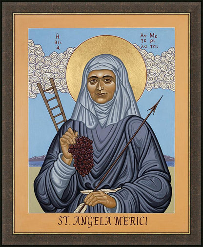Wall Frame Espresso - St. Angela Merici by Lewis Williams, OFS - Trinity Stores