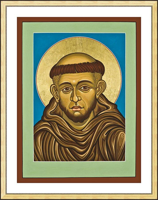 Wall Frame Gold, Matted - St. Francis of Assisi by L. Williams
