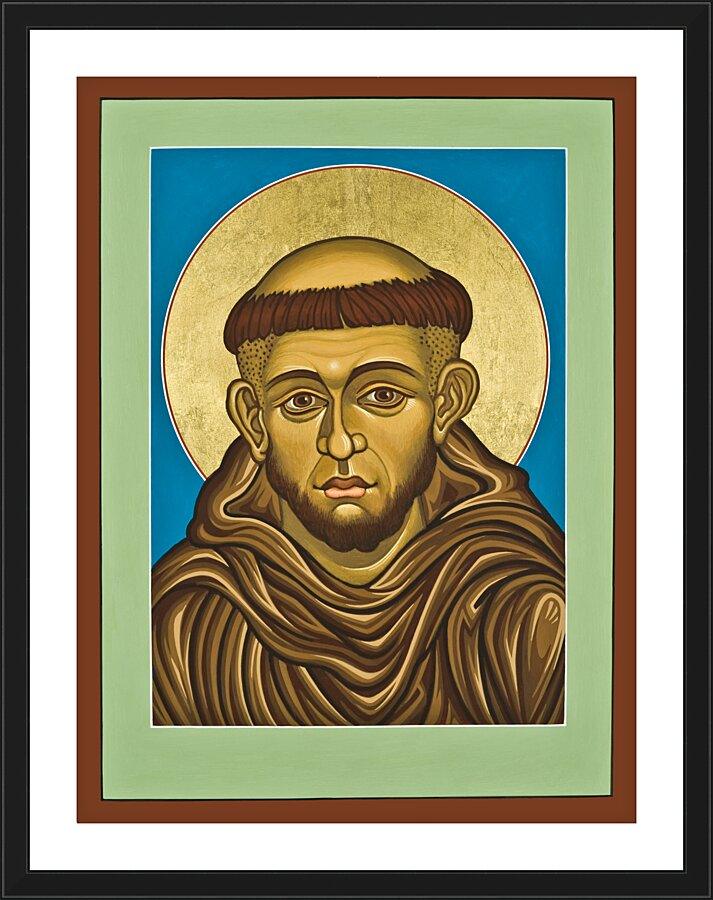 Wall Frame Black, Matted - St. Francis of Assisi by L. Williams