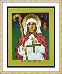 Wall Frame Gold - St. Brigid of Ireland by L. Williams