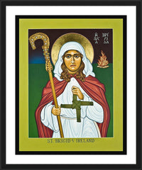 Wall Frame Black - St. Brigid of Ireland by L. Williams