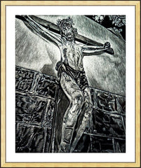Wall Frame Gold - Crucifix, Coricancha, Peru by L. Williams