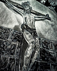 Acrylic Print - Crucifix, Coricancha, Peru by L. Williams