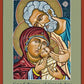 Wall Frame Espresso, Matted - Christmas Holy Family by L. Williams