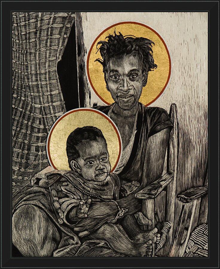 Wall Frame Black - Christmas Madonna - Haiti by Lewis Williams, OFS - Trinity Stores