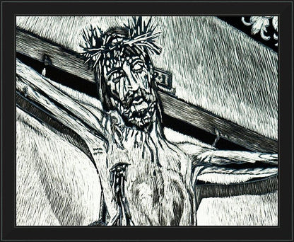 Wall Frame Black - Crucifix, Coricancha Peru: "I Thirst" by L. Williams