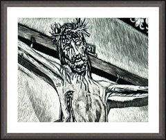 Wall Frame Espresso - Crucifix, Coricancha Peru: 