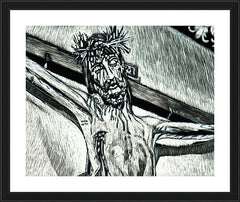 Wall Frame Black - Crucifix, Coricancha Peru: 