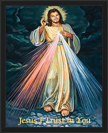Wall Frame Black - Divine Mercy by L. Williams