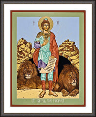 Wall Frame Espresso - St. Daniel in the Lion's Den by L. Williams