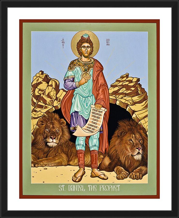Wall Frame Black, Matted - St. Daniel in the Lion's Den by Lewis Williams, OFS - Trinity Stores