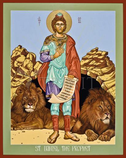 Wall Frame Gold, Matted - St. Daniel in the Lion's Den by L. Williams